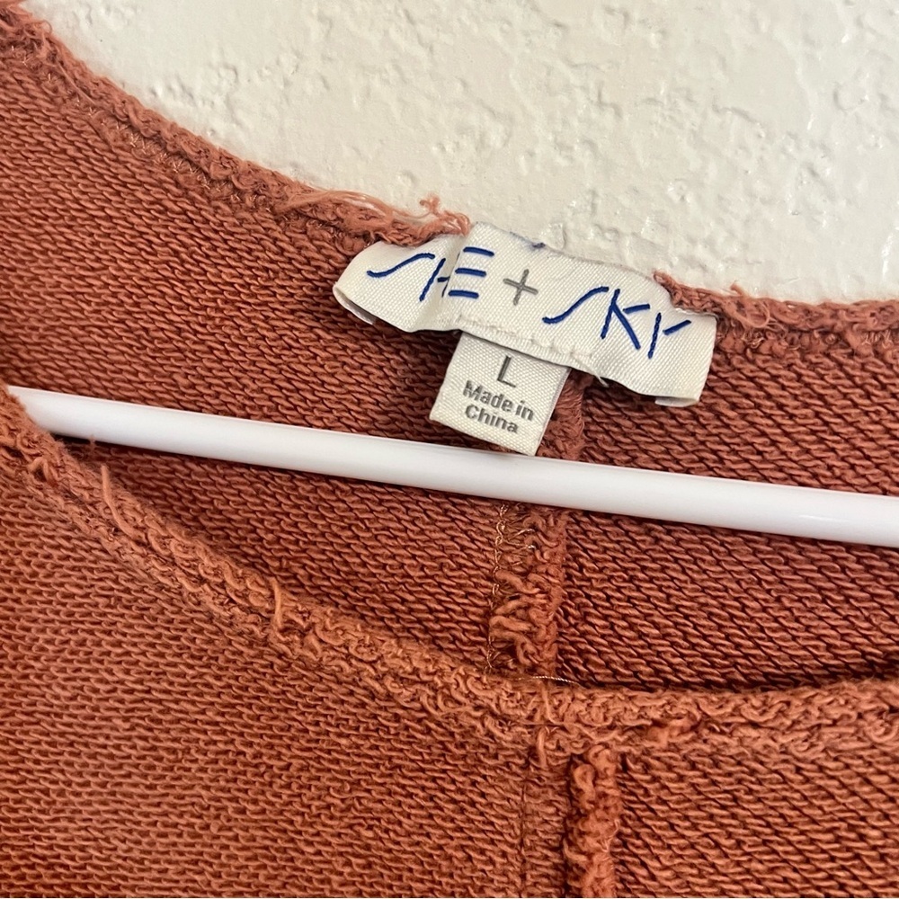 She sky boho boxy Raw-Edge Boxy Top terry earthy boho beach cotton chic high low - Picture 5 of 12